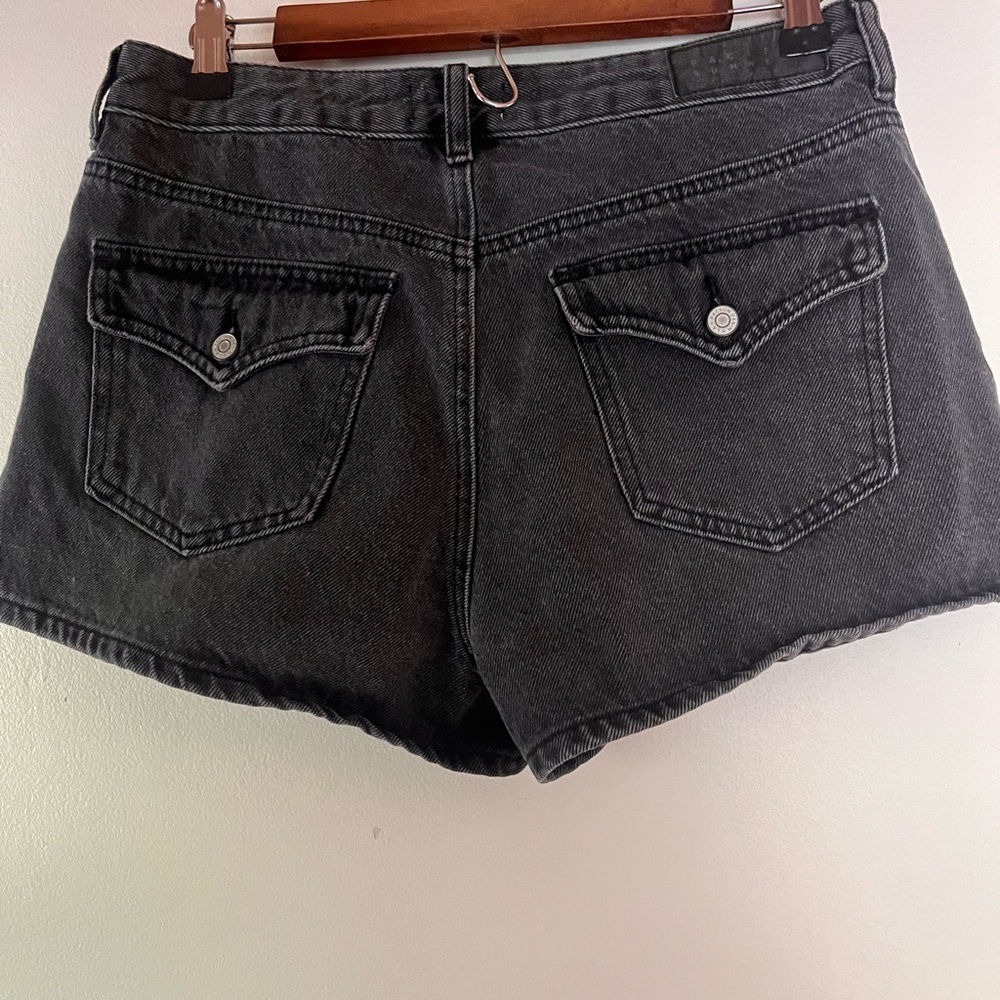 High-Rise Black Denim Women's Booty Shorts